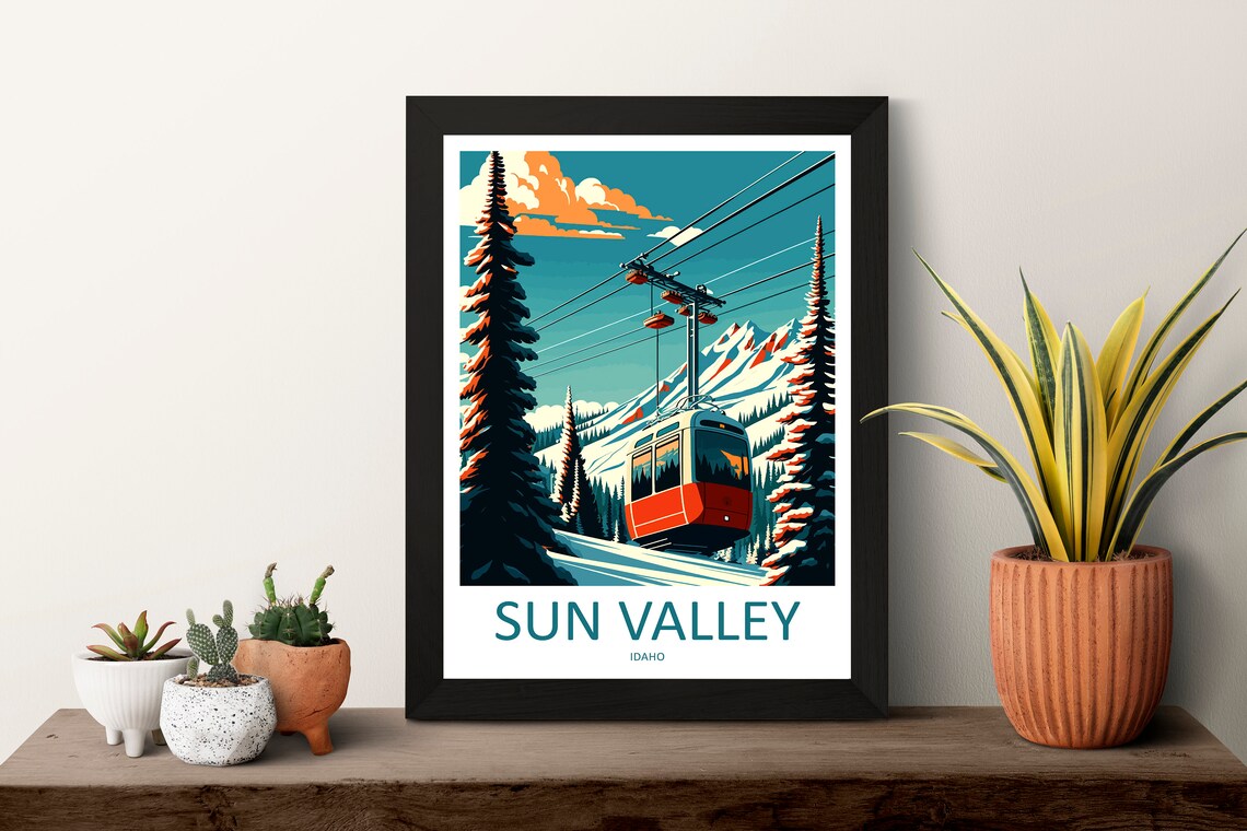 Sun Valley Travel Poster, Skiing Wall Art - Image 3