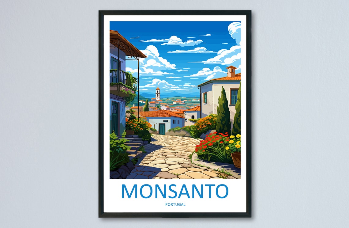 Monsanto Travel Print Wall Art Monsanto Wall Hanging Home Dcor Monsanto Gift Art Lovers Portugal Art Lover Gift Monsanto Wall Dcor