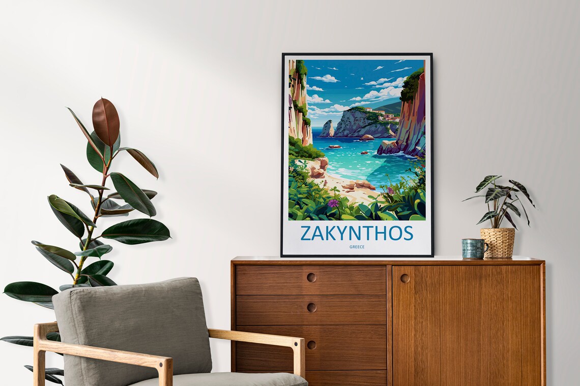 Zakynthos Travel Poster, Greece Wall Art Print - Image 2