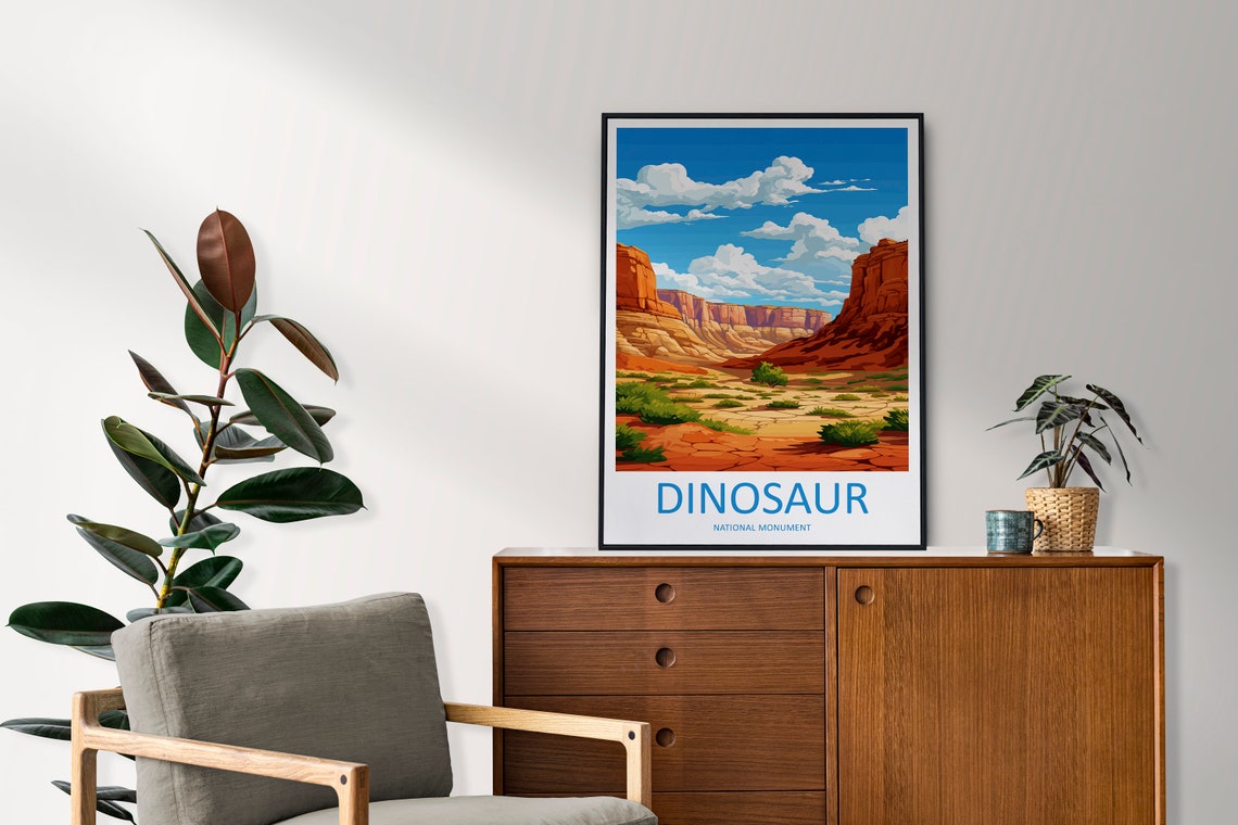 Dinosaur National Monument Red Rock Canyon Vintage Travel Poster - Image 2