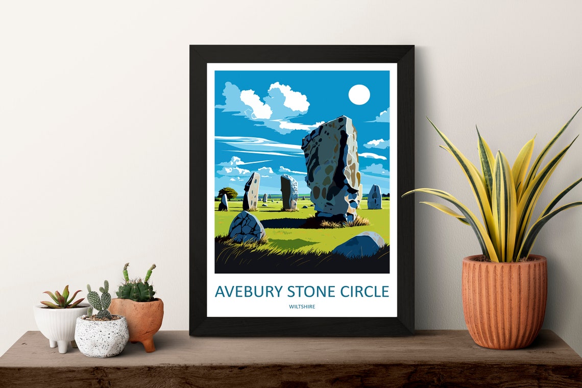 Avebury Stone Circle Wiltshire Ancient Megalith Stones Travel Poster - Image 3