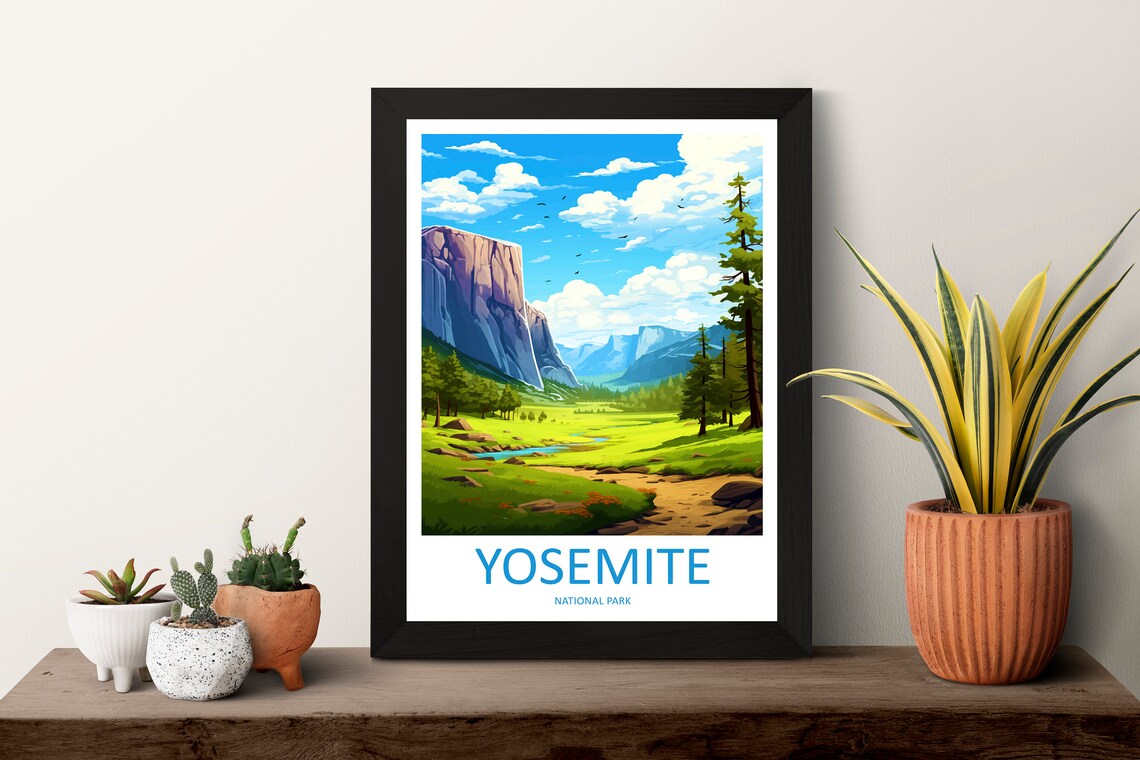Yosemite National Park El Capitan Valley Scenic Travel Poster - Image 3