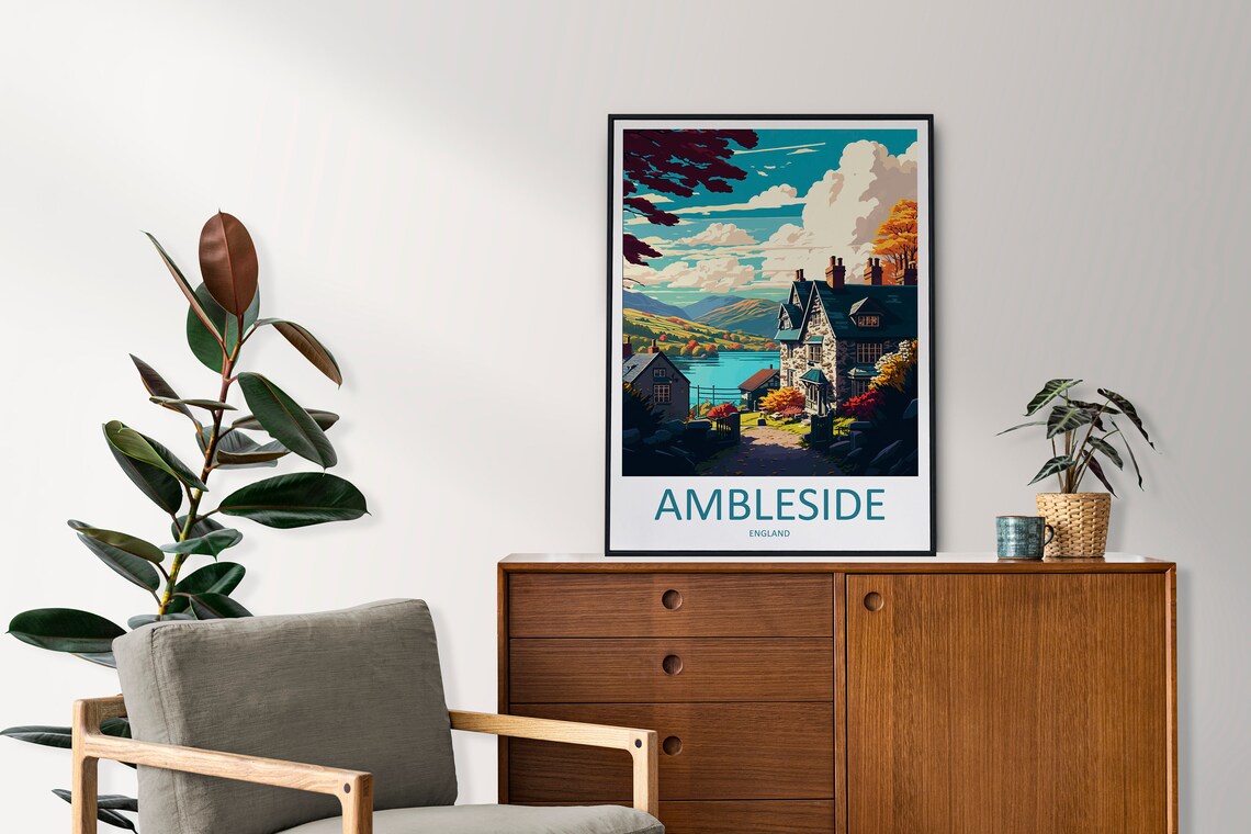 Ambleside Travel Poster, England Art Print - Image 2