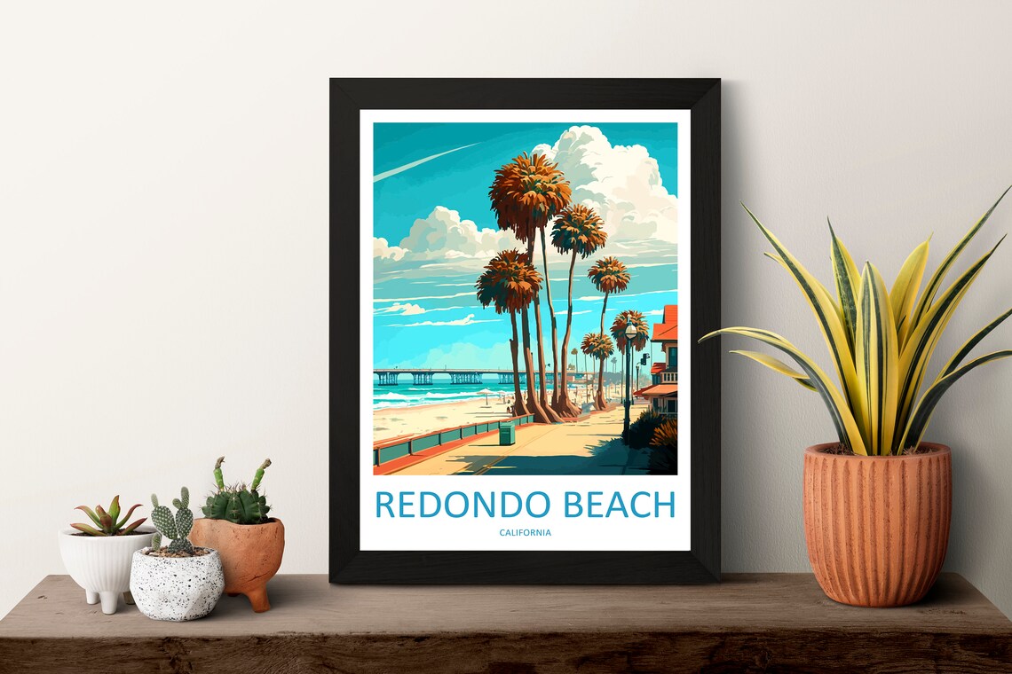 Redondo Beach Travel Print Home Dcor Art Print - Image 3