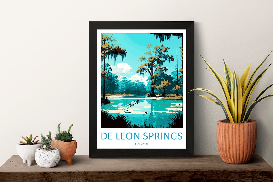 De Leon Springs State Park Travel Poster, Florida - Image 3