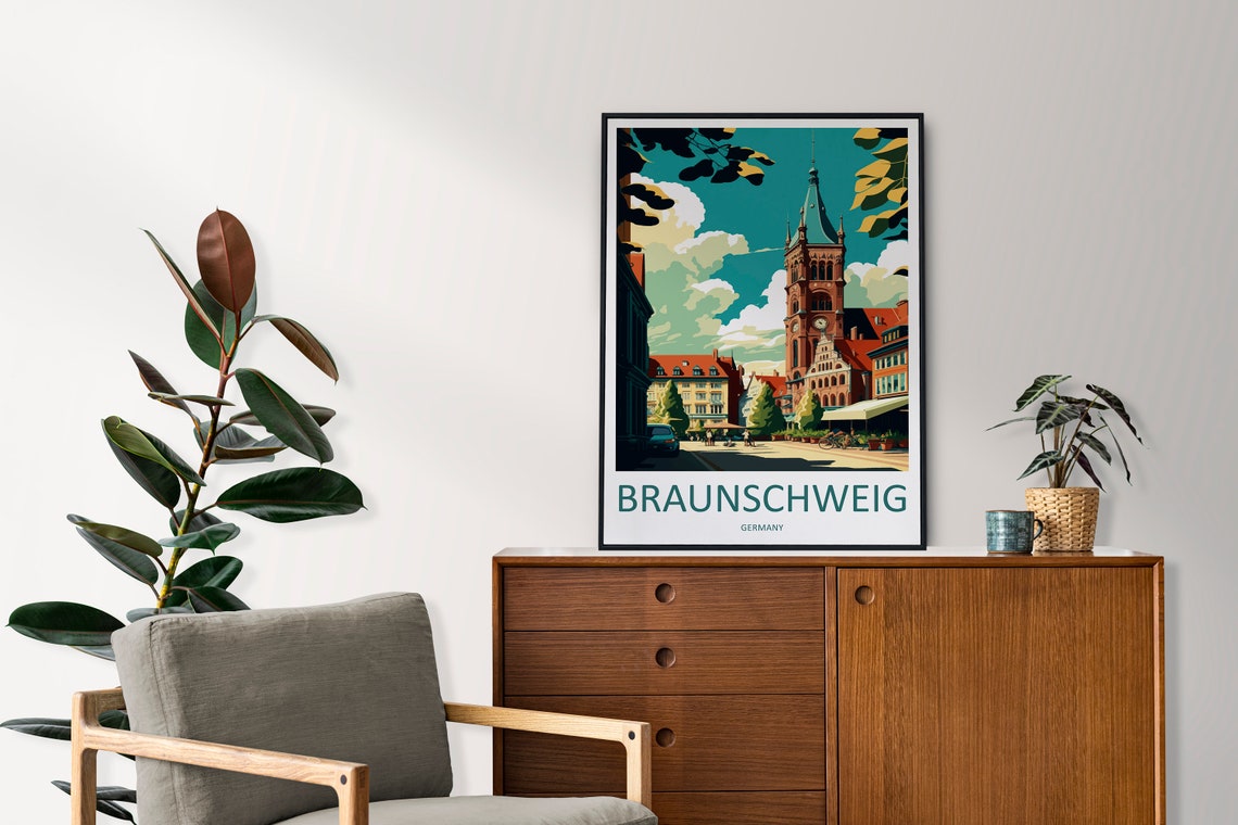 Braunschweig Germany Historic Old Town Hall Tower Travel Poster - Image 2