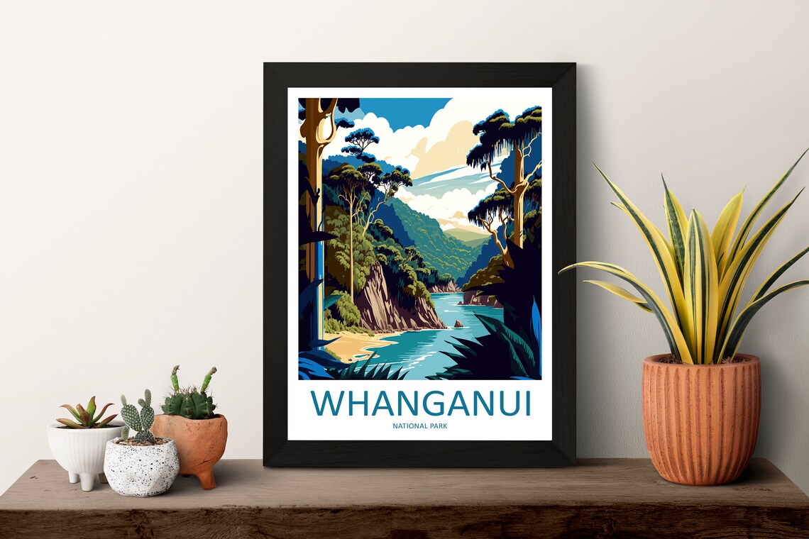 Whanganui National Park Travel Print Wall Art Whanganui Wall Hanging Home Dcor Whanganui Gift Art Lovers New Zealand Art - Image 3