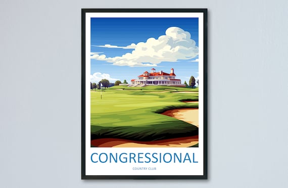 Congressional Golf Club Travel Print Wall Art Congressional Golf Club Wall Hanging Home Dcor Congressional Art Gift Art Lovers Golf Art