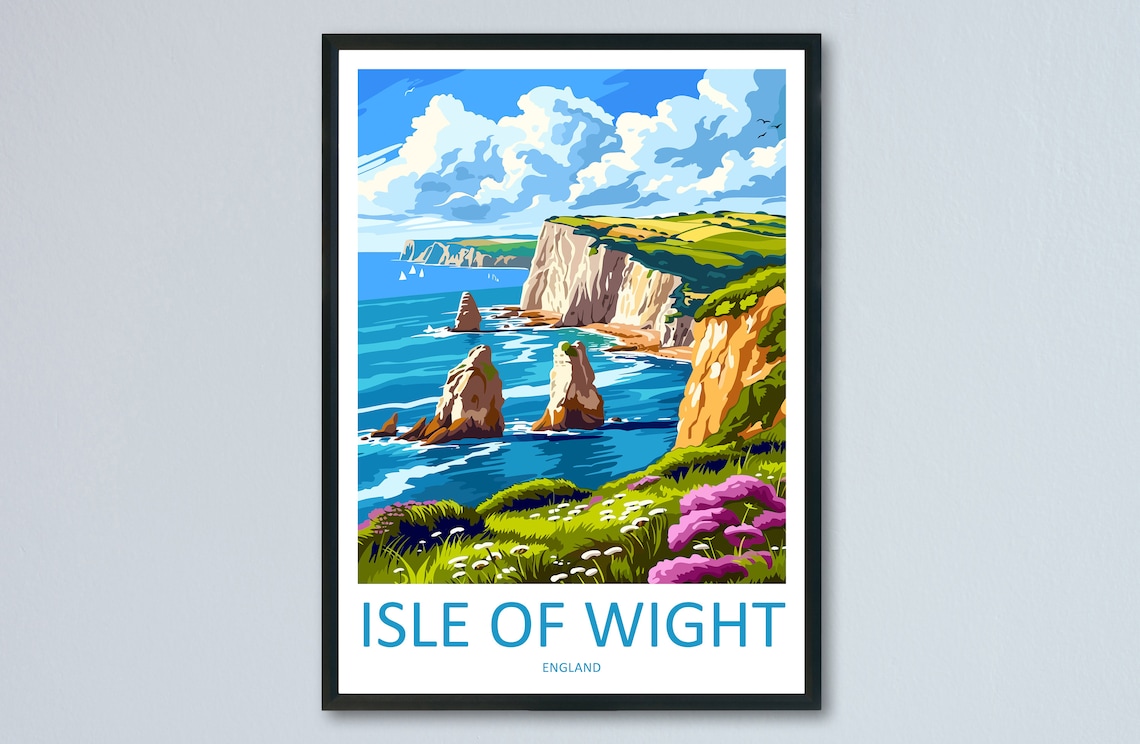 Isle Of Wight Travel Poster, AONB Home Decor