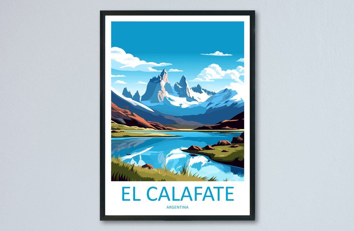 El Calafate Travel Poster, Place-Name Wall Art