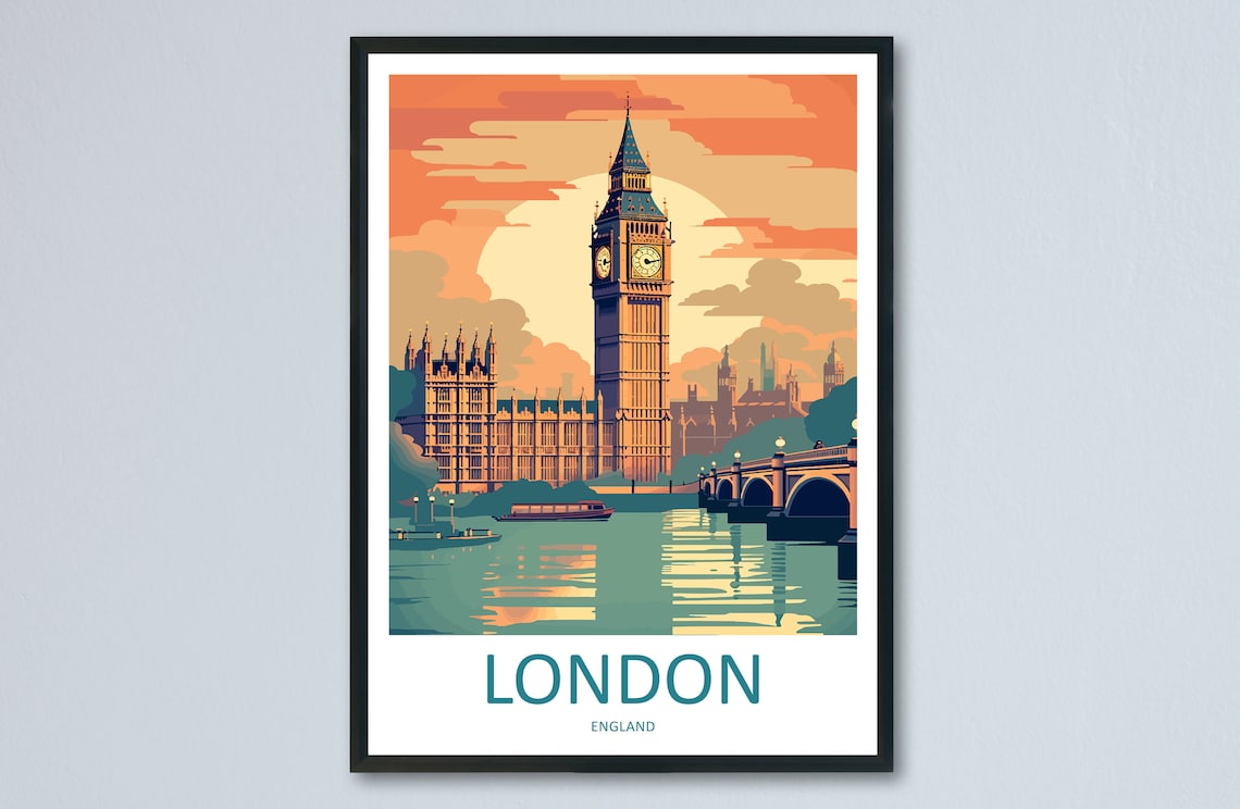 London Travel Print, England Wall Art Poster