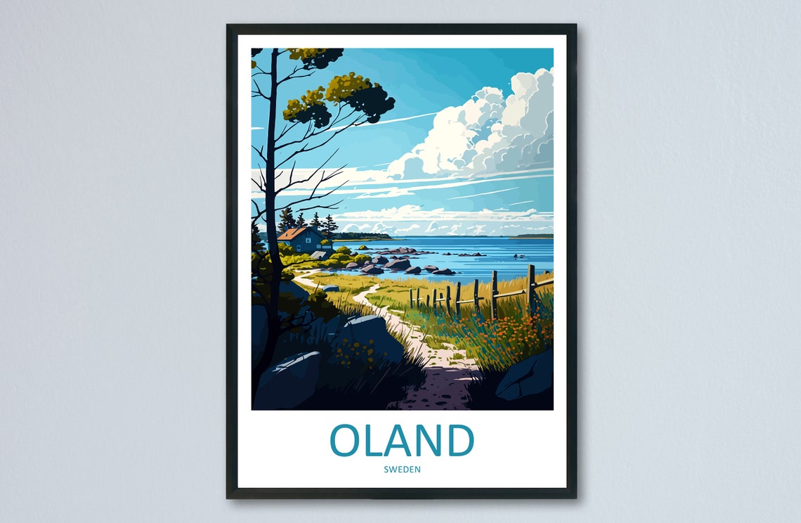 Oland Sweden Rocky Coast Summer Shoreline Island Travel Poster