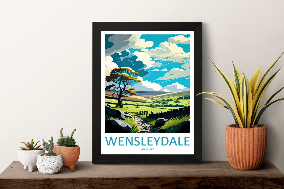 Wensleydale Travel Poster, England Place Art - Image 3