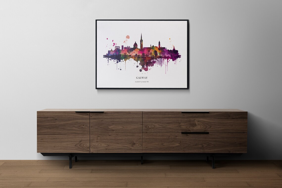 Galway Watercolour Skyline Art Print, Ireland - Image 2