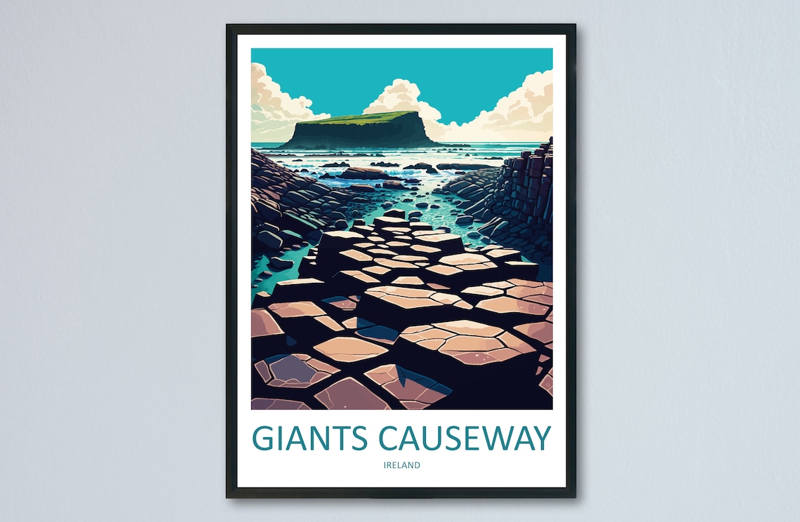 Giants Causeway Landscape Art Print, Northern Ireland