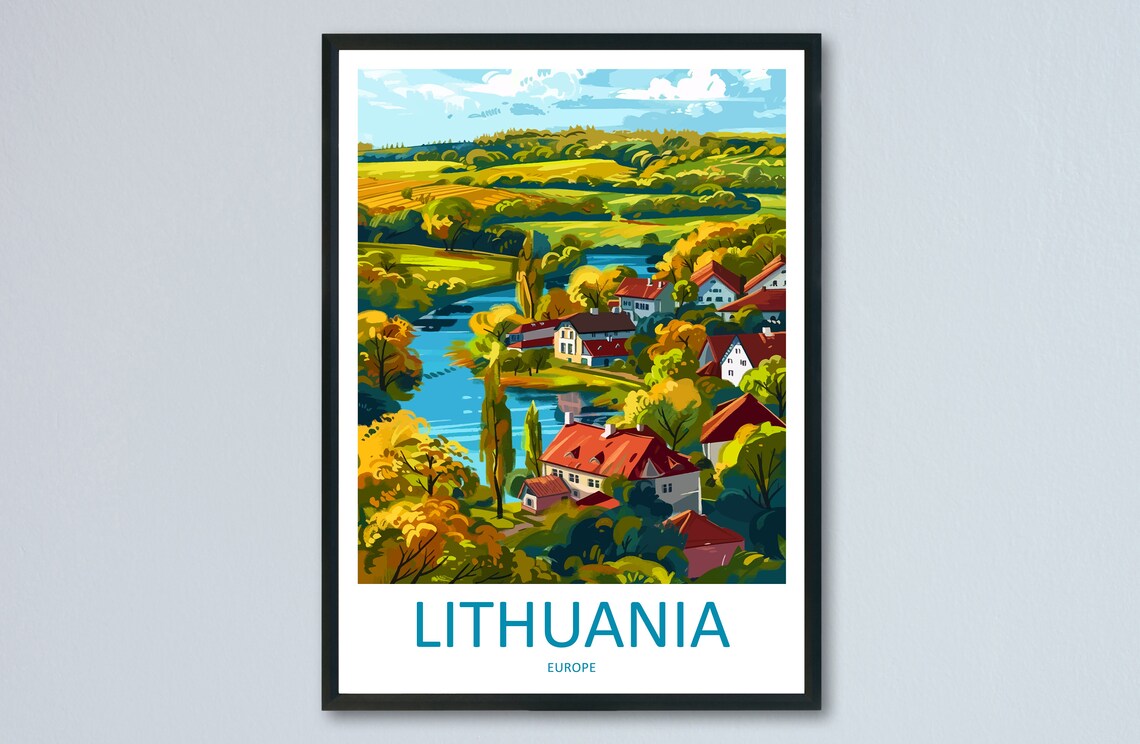 Lithuania Travel Poster, Europe Wall Art Print