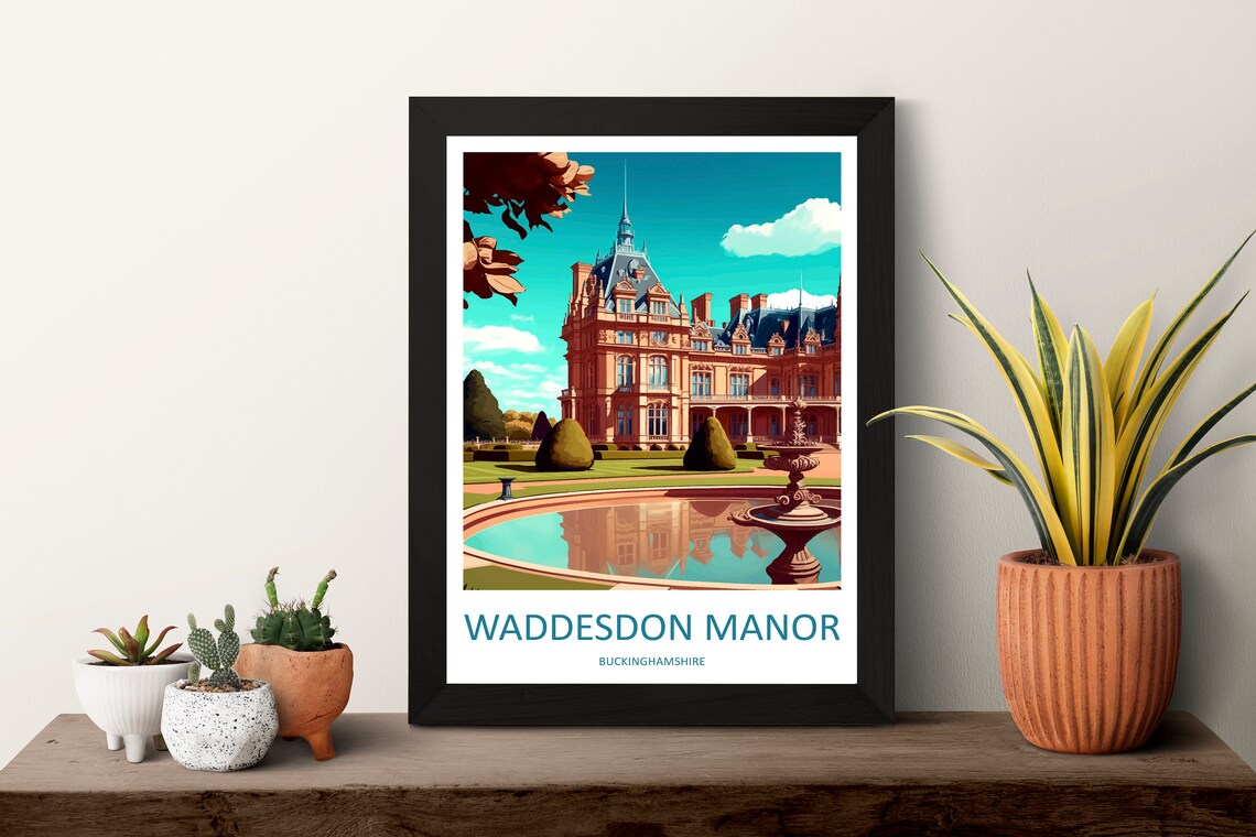 Waddesdon Manor Buckinghamshire Fountain Gardens Travel Poster - Image 3