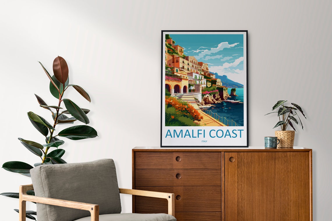 Amalfi Travel Print Wall Art Amalfi Italy Wall Hanging Home Decoration Amalfi Gift Art Lovers Wall Art Print Amalfi Italy Art Amalfi Art - Image 2