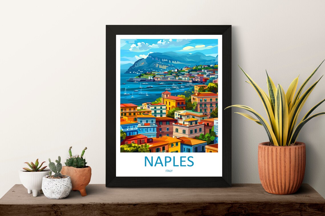 Naples Italy Travel Print Gift Wall Art Print - Image 3