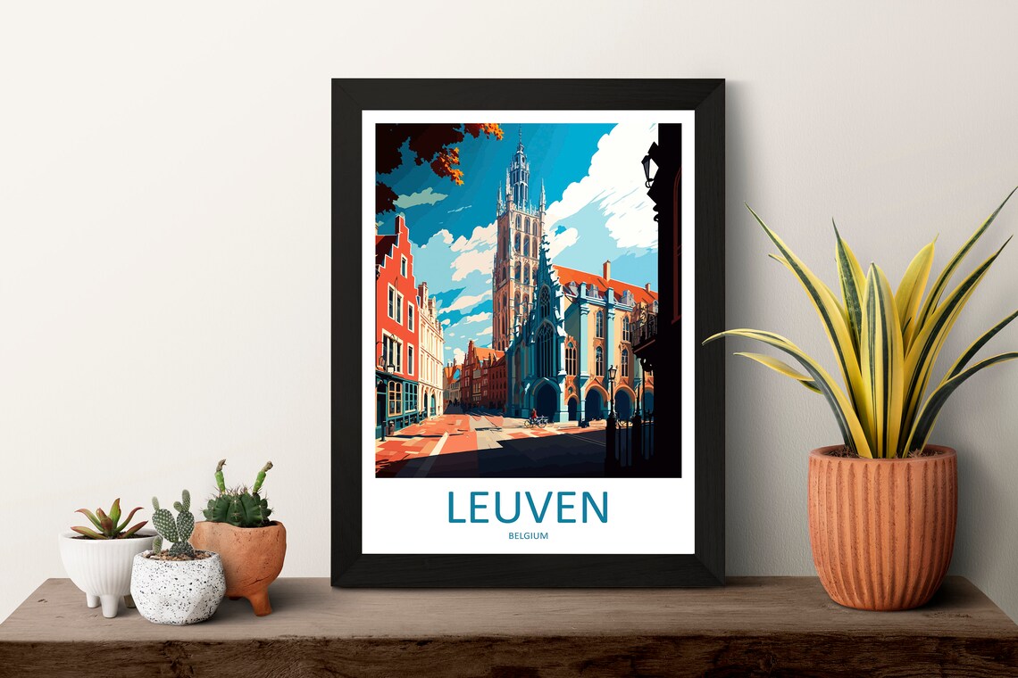 Leuven Travel Poster, Belgium City Wall Art - Image 3