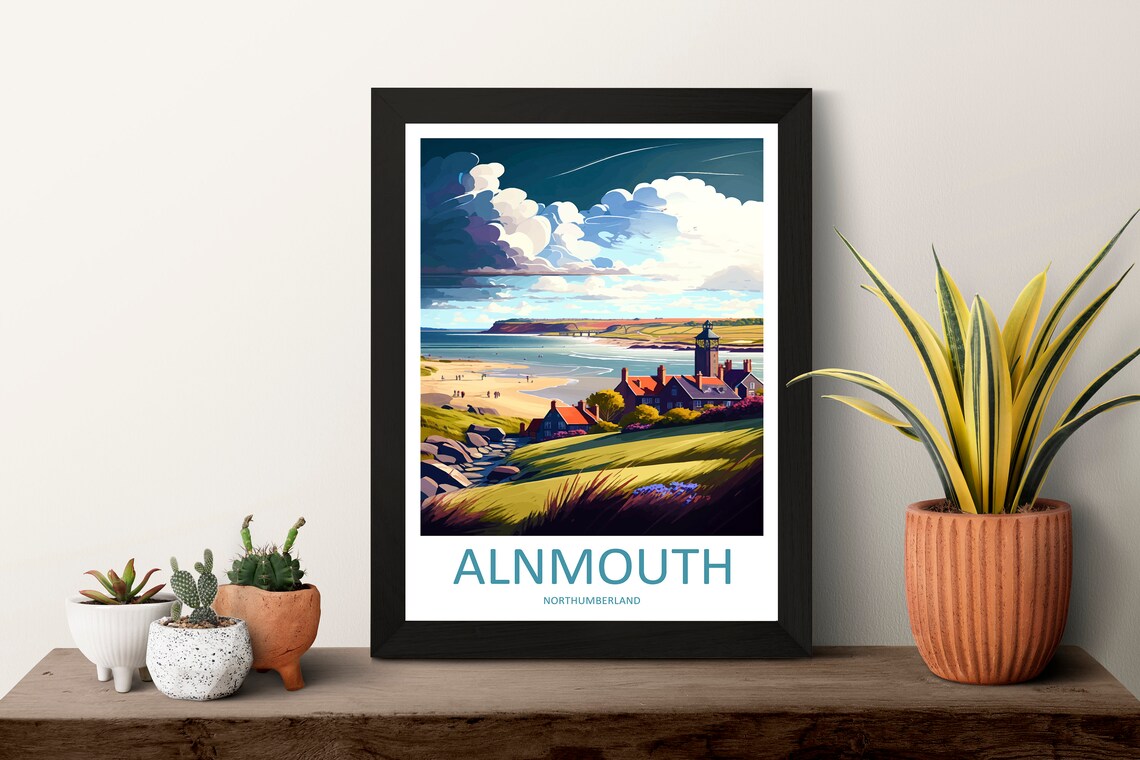 Alnmouth Northumberland Beach Village Classic Vintage Travel Poster - Image 3