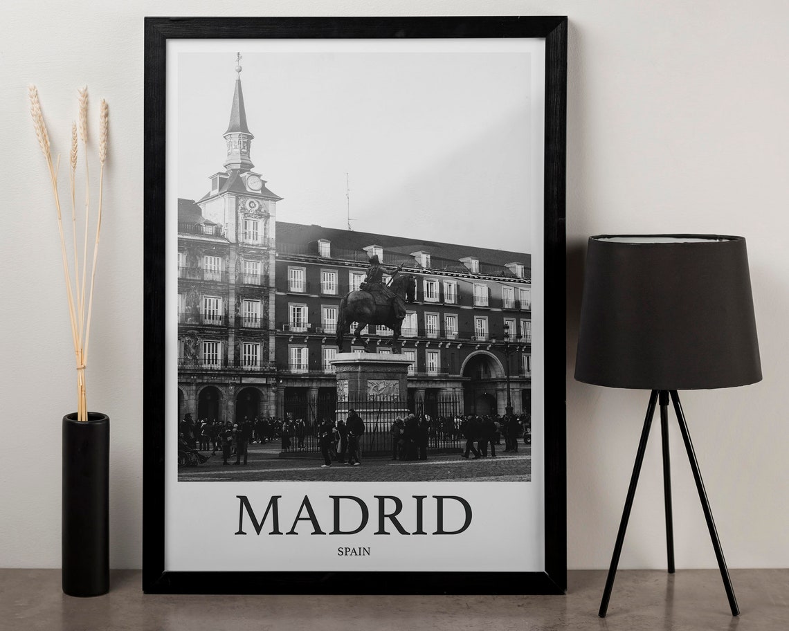 Madrid Spain Plaza Mayor Equestrian Statue Historic Photo Poster - Image 3
