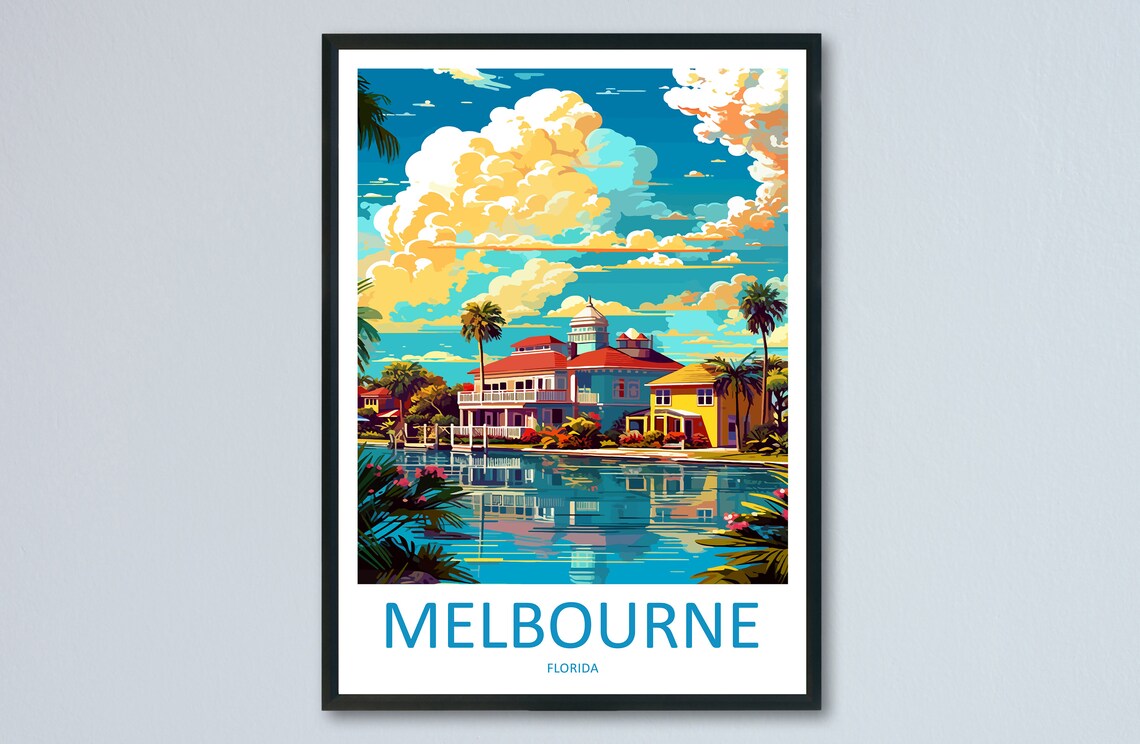 Melbourne Florida Travel Poster, Home Decor Print