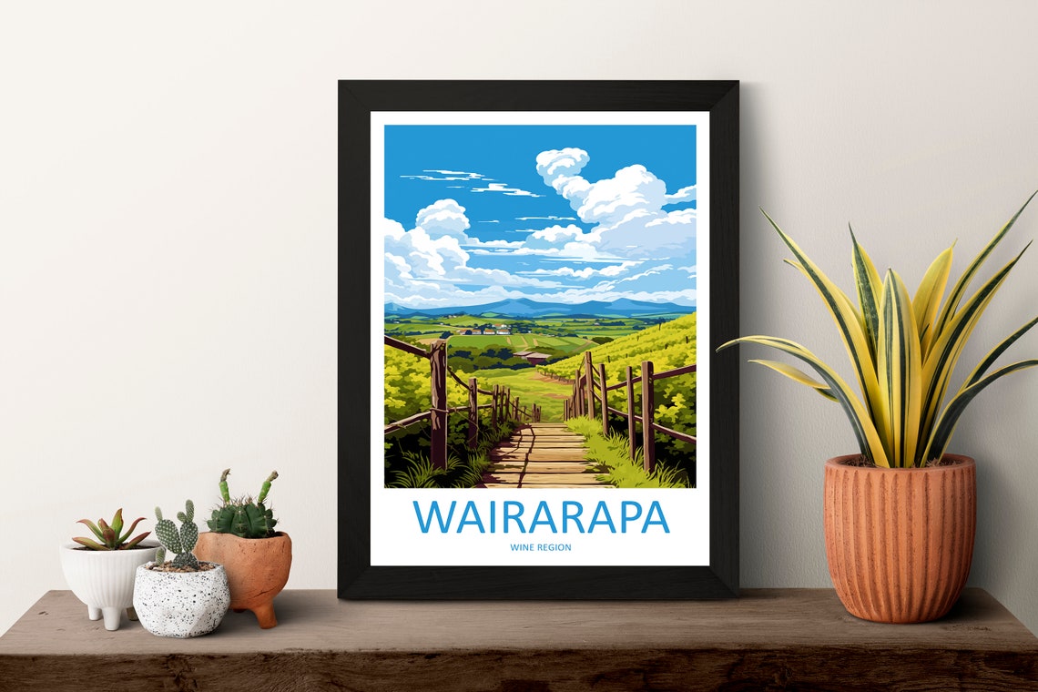 Wairarapa Wine Region Travel Print Wall Art Wairarapa Wine Region Wall Hanging Home Dcor Wairarapa Wine Region Gift Art Lovers New Zealand - Image 3