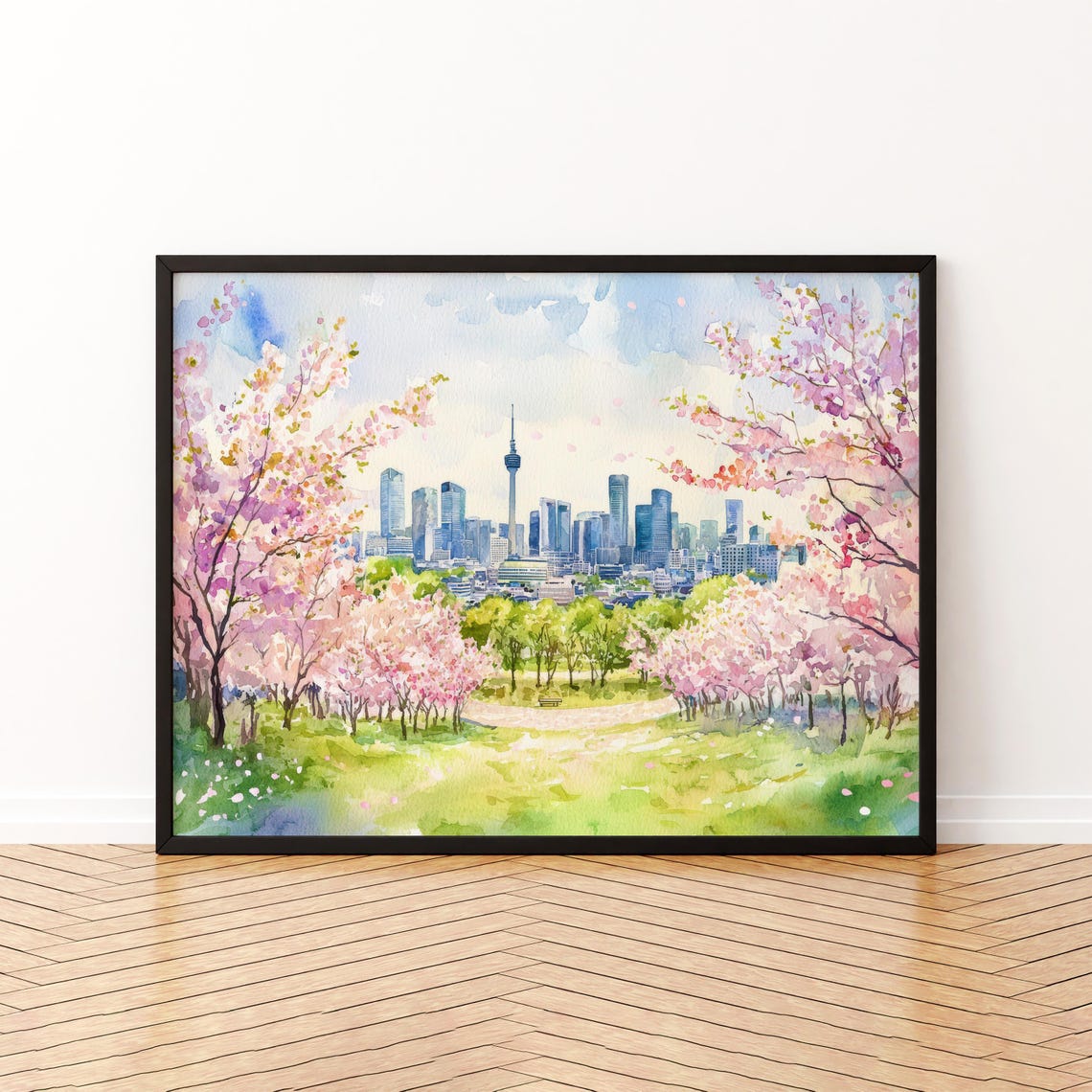 Seoul Watercolor Poster Landscape Wall Art Hanging Home Dcor Gift Lovers South Korea