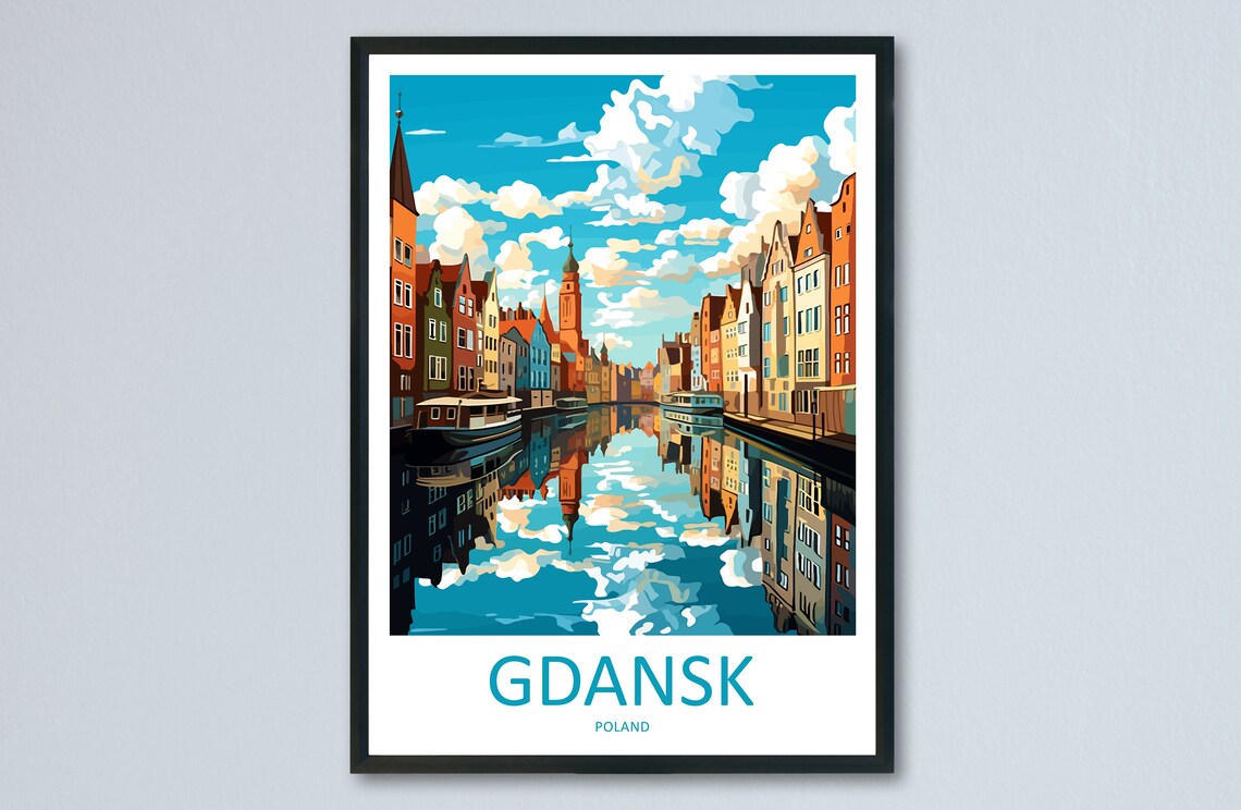 Gdansk Travel Poster, Polish Baltic Coast