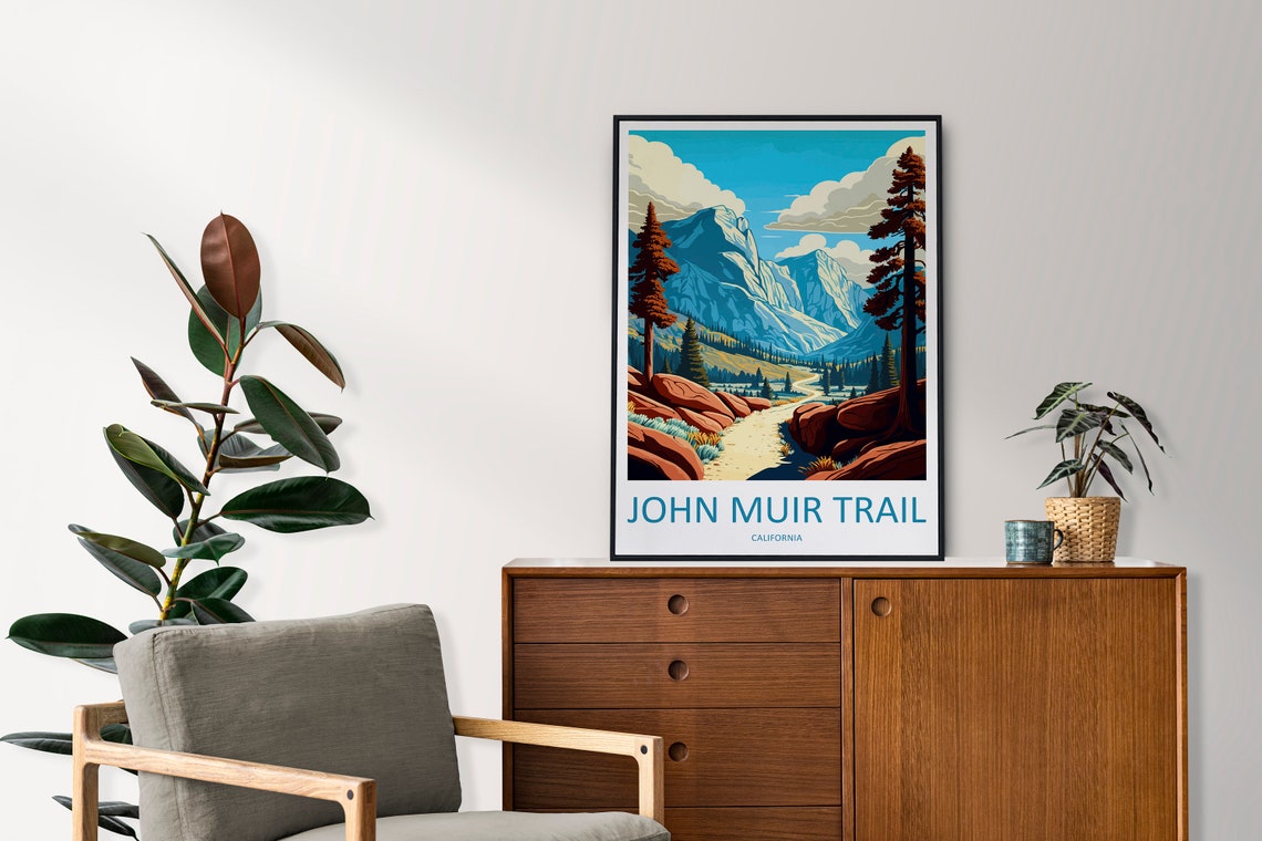 John Muir Trail California Sierra Mountain Valley Travel Poster - Image 2