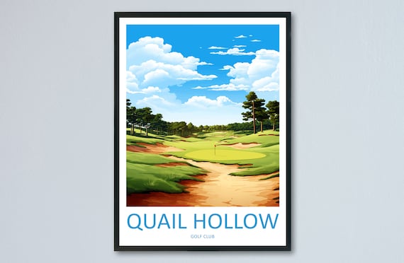 Quail Hollow Golf Club Pine Trees Fairway Daytime Travel Poster