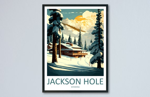 Jackson Hole Travel Print Wall Art Jackson Hole Wall Hanging Home Dcor Jackson Hole Gift Art Lovers Ski Art Lover Gift Jackson Hole Print