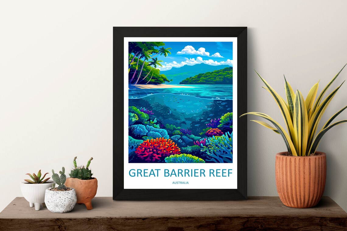 Great Barrier Reef Australia Underwater Coral Gardens Travel Poster - Image 3