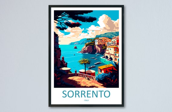 Sorrento Travel Poster, Italy Art Lover Gift