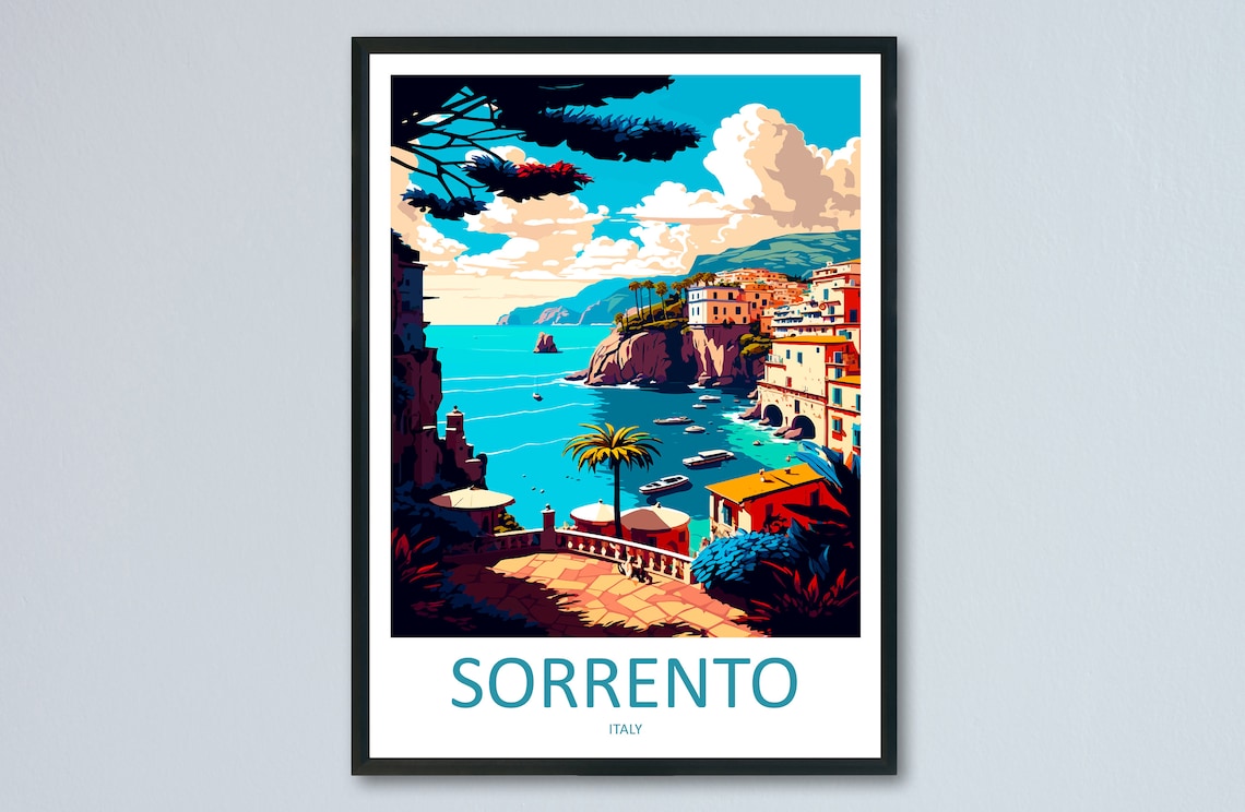 Sorrento Travel Poster, Italy Art Lover Gift