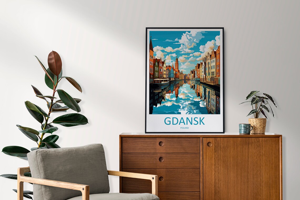 Gdansk Travel Poster, Polish Baltic Coast - Image 2