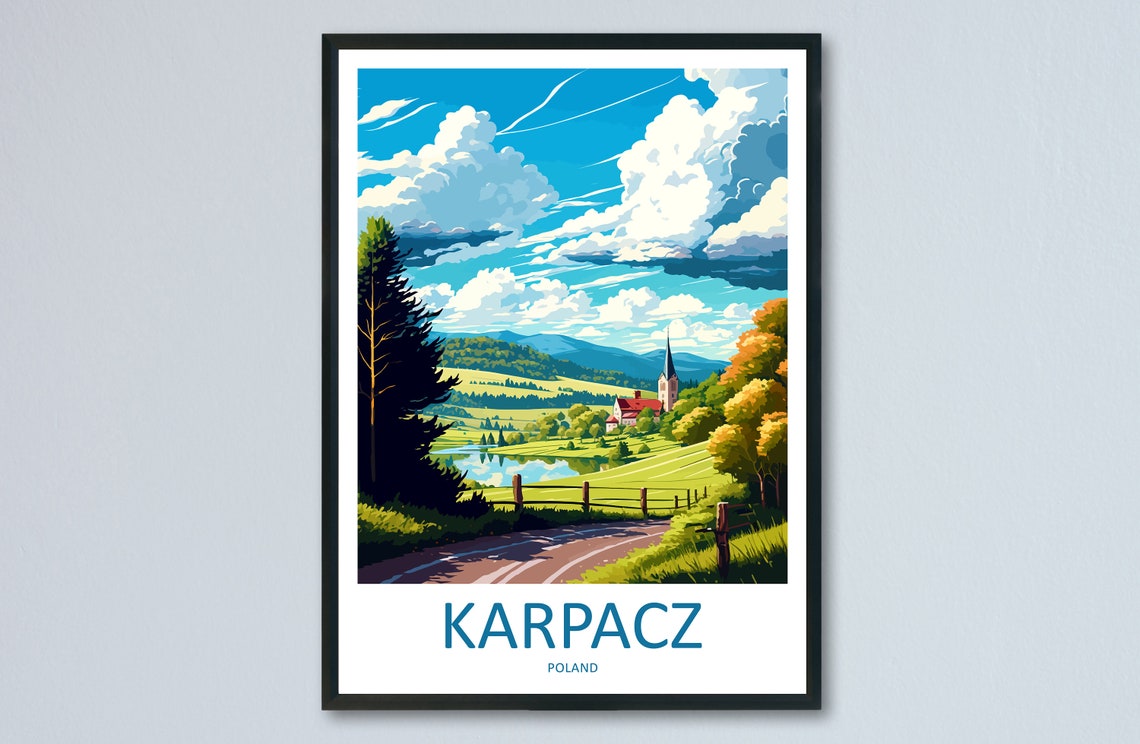 Karpacz Poland Mountain Valley Church Lake Summer Landscape Poster