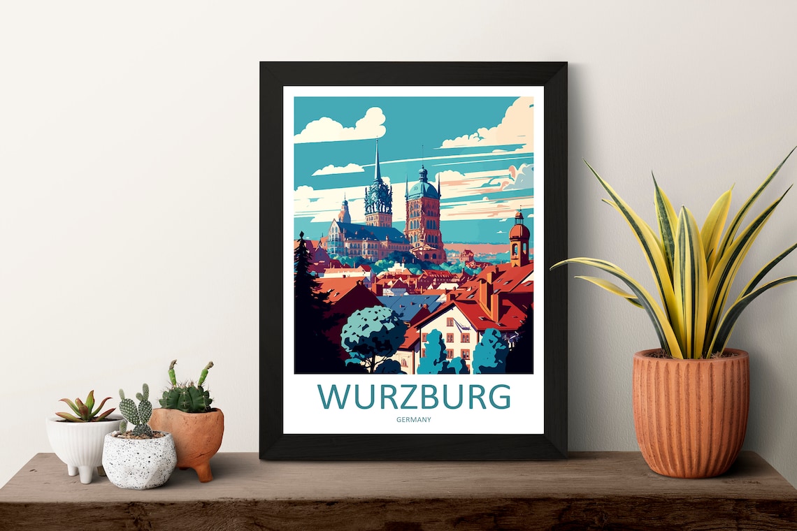 Wurzburg Travel Poster, Germany Wall Decor - Image 3