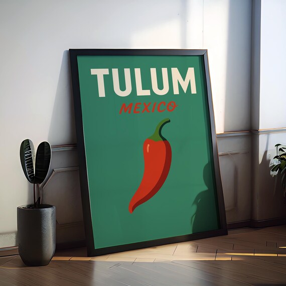 Tulum Preppy Poster Wall Art Decor Home Dcor Gift Mexico Lover Travel Souvenir Print