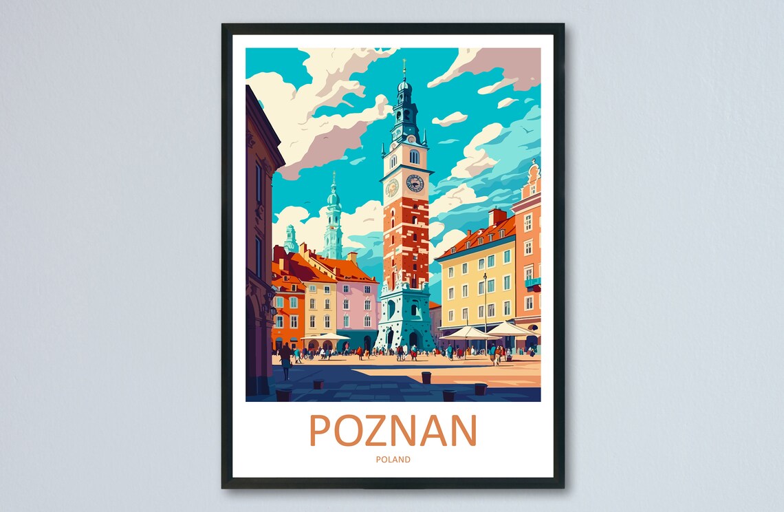 Poznan Travel Poster, European City Wall Art