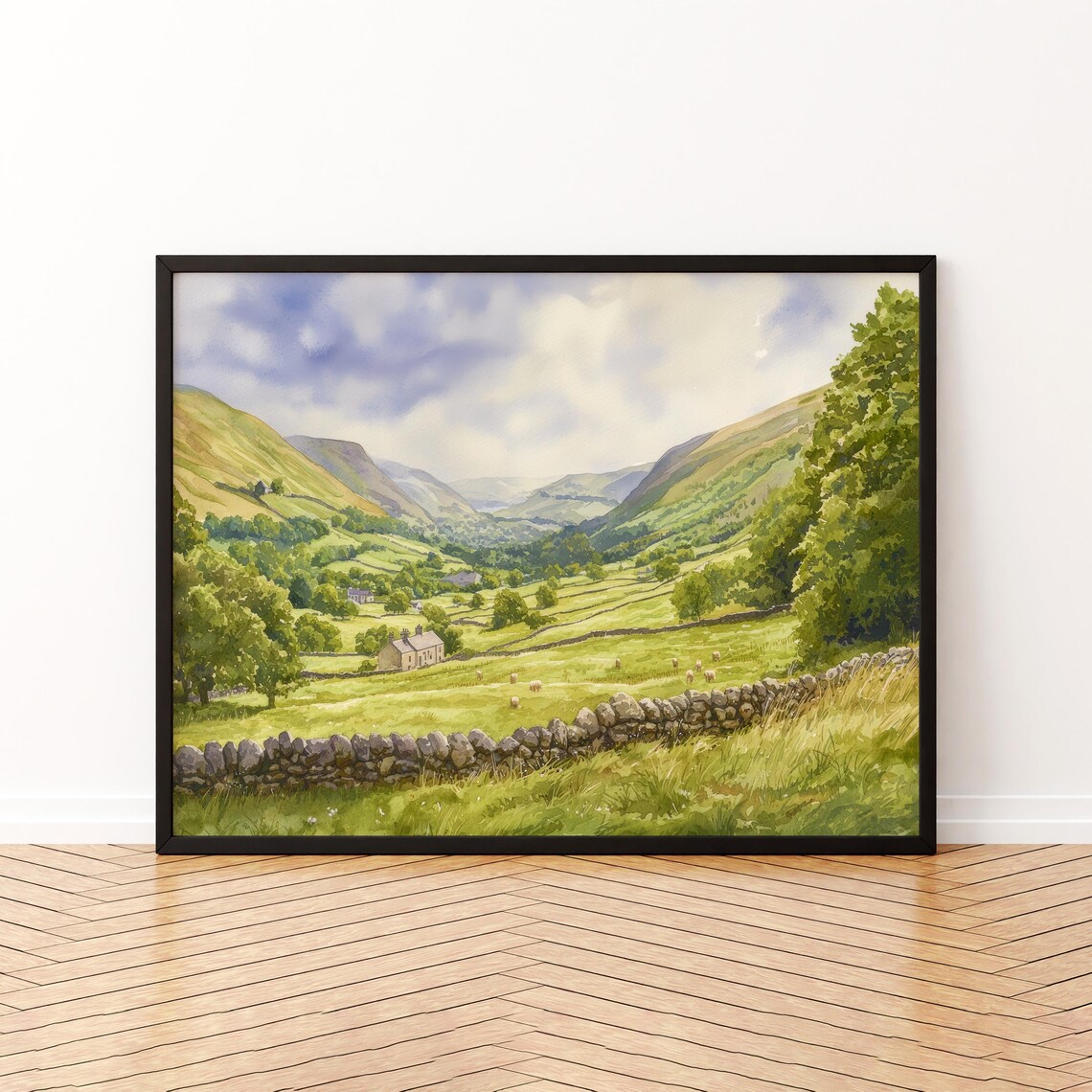 Newlands Valley England Watercolor Travel Poster