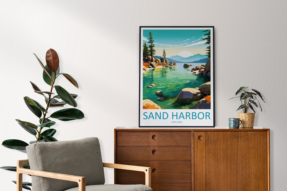 Sand Harbor State Park Travel Poster, Nevada Landscape - Image 2