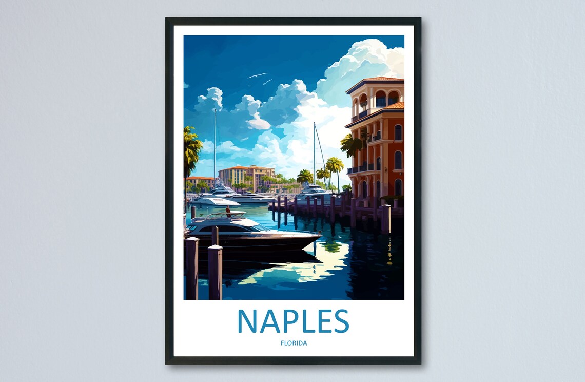 Naples Florida Travel Poster, Place-Inspired Wall Art