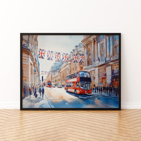 Regent Street London Watercolor Travel Poster