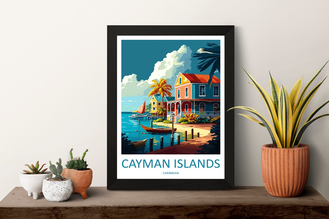 Cayman Islands Travel Print, Caribbean Wall Art - Image 3