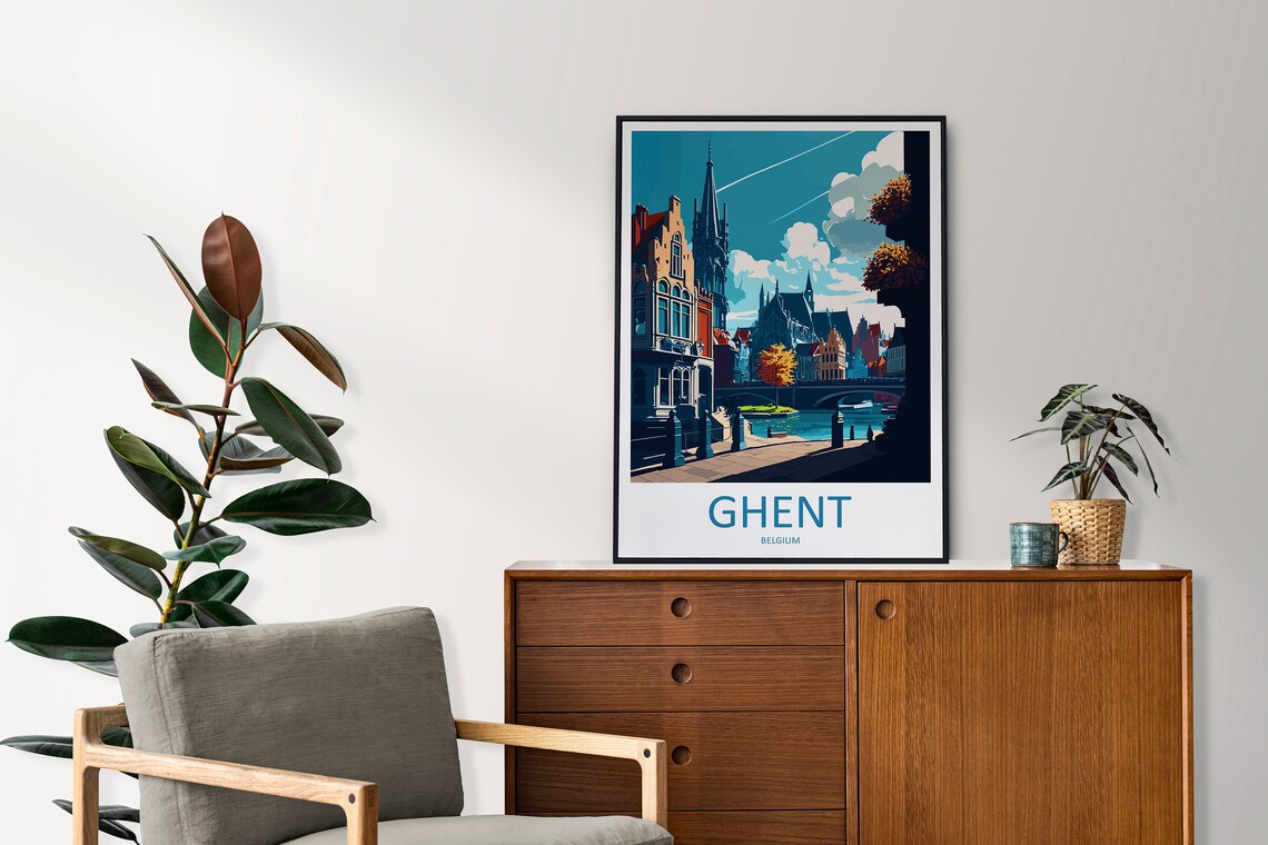 Ghent Travel Poster, Belgium Wall Decor - Image 2