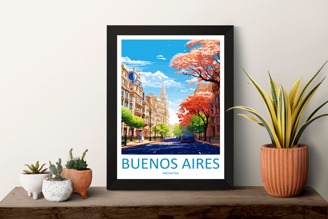 Buenos Aires Argentina Blooming Avenue Spring City Scene Poster - Image 3