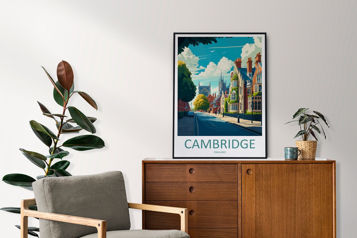 Cambridge Travel Poster, England Place Art - Image 2