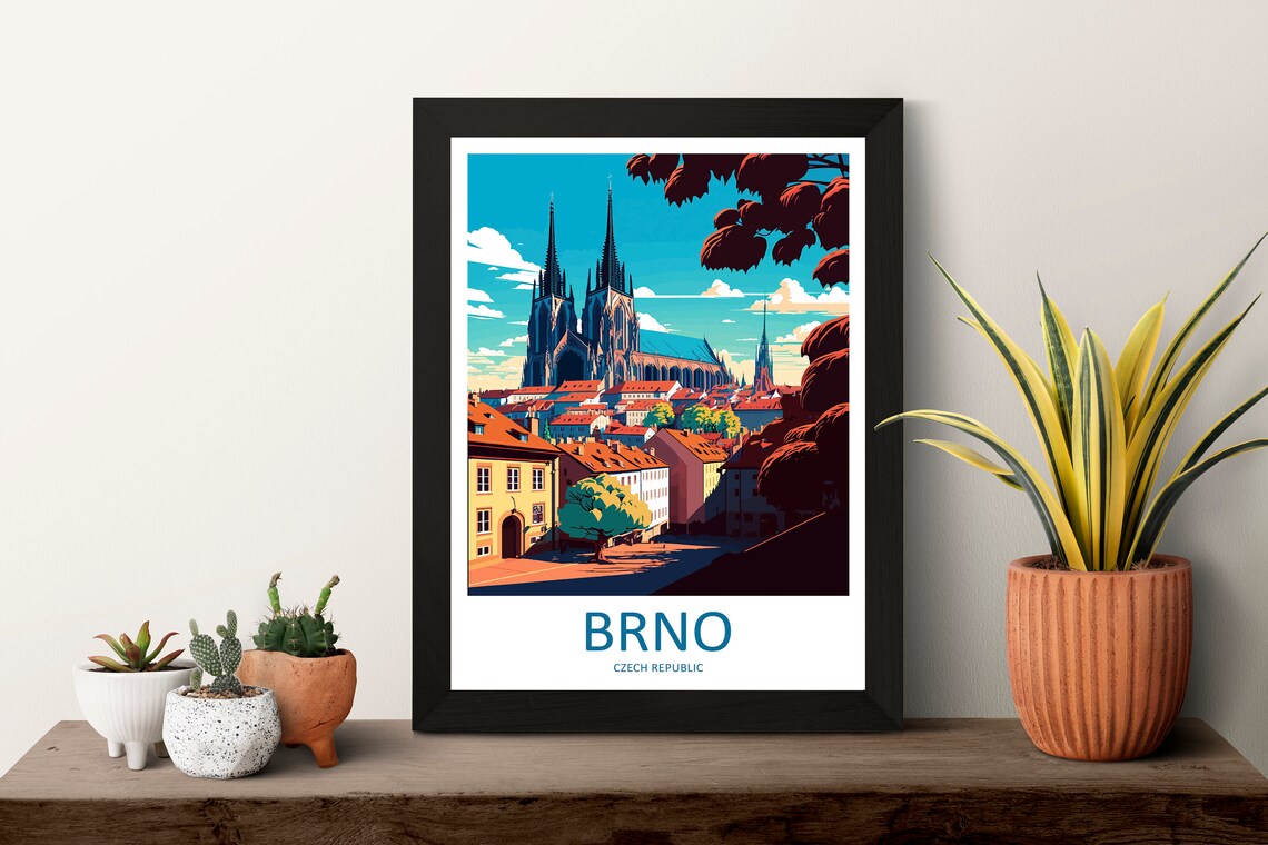 Brno Travel Poster, Czech Republic Wall Art - Image 3